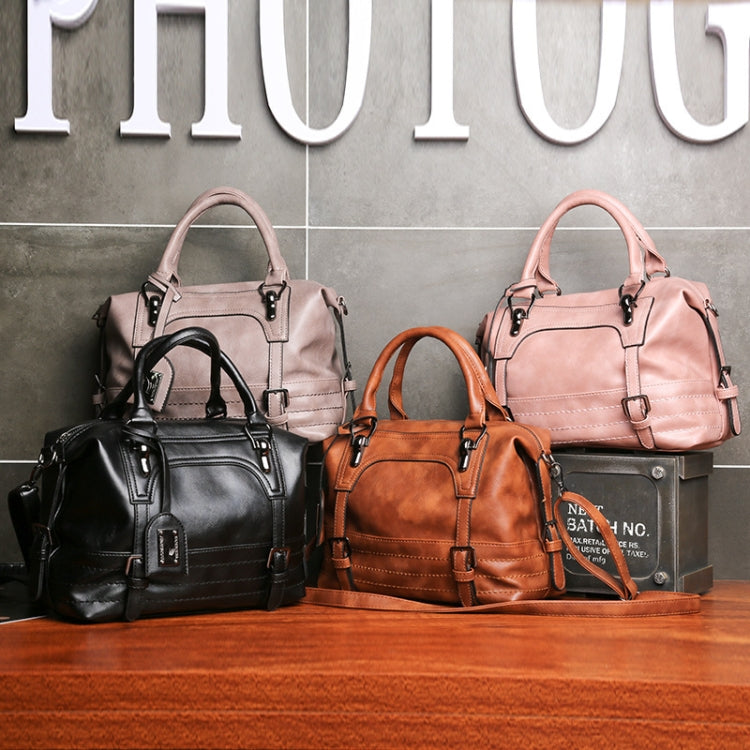 Ladies Casual Handbag Soft-faced Solid Color One-shoulder Diagonal Large Bag
