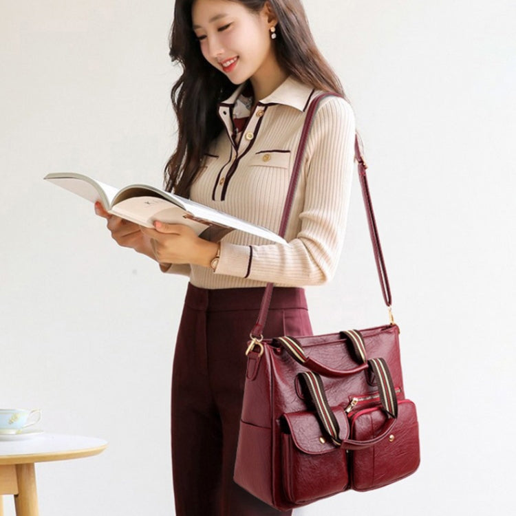 Large-capacity Messenger Bag Handbag Multi-pocket Shoulder Bag Middle-aged Mother Bag