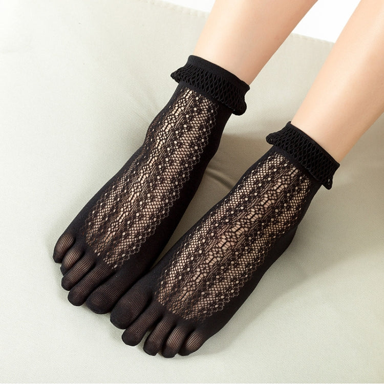 3 PCS Women Thin Breathable Velvet Five-finger Bubble Lace Short Stockings, Size: Free Size