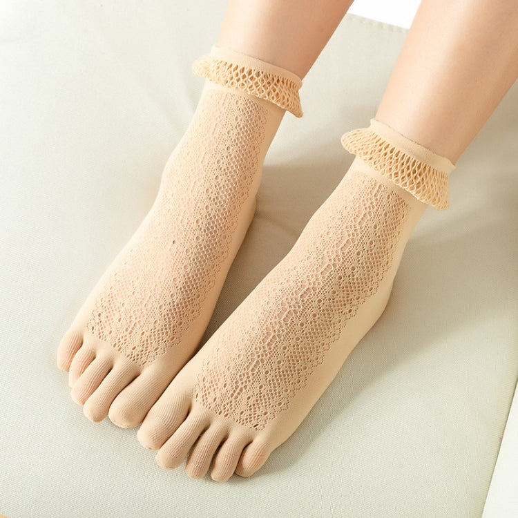 3 PCS Women Thin Breathable Velvet Five-finger Bubble Lace Short Stockings, Size: Free Size
