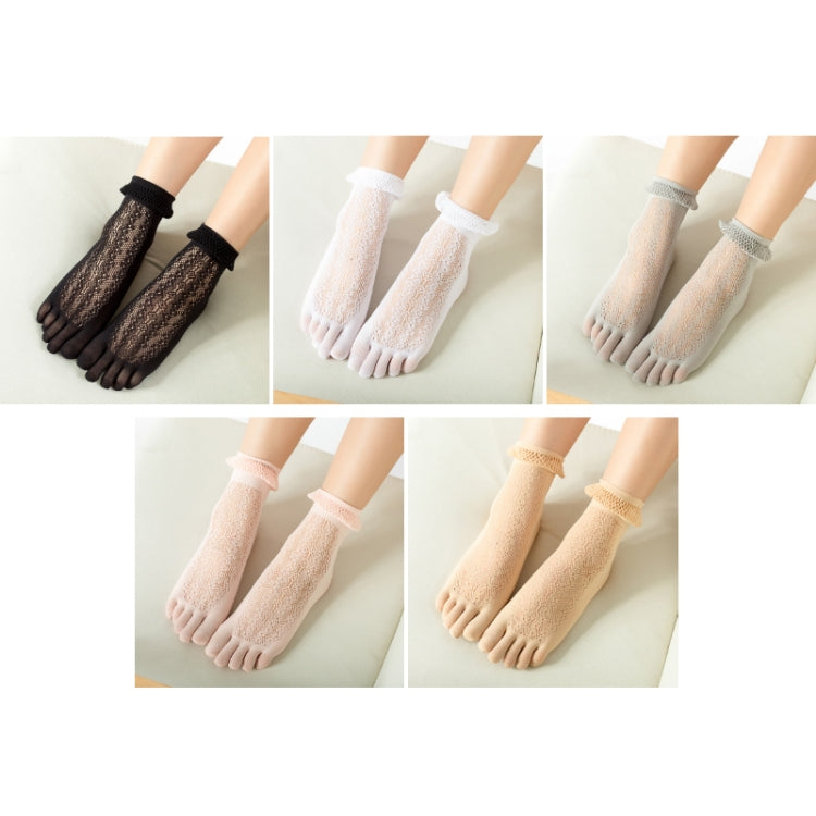 3 PCS Women Thin Breathable Velvet Five-finger Bubble Lace Short Stockings, Size: Free Size