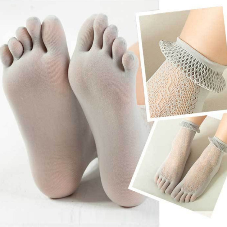 3 PCS Women Thin Breathable Velvet Five-finger Bubble Lace Short Stockings, Size: Free Size
