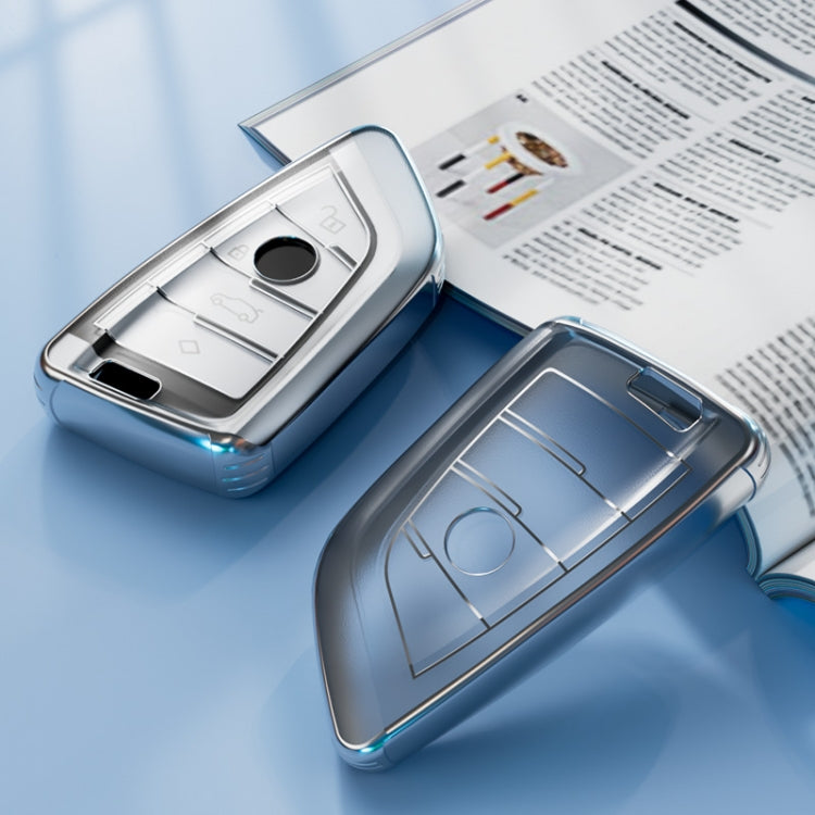 Transparent TPU Car Key Case For BMW Blade Style