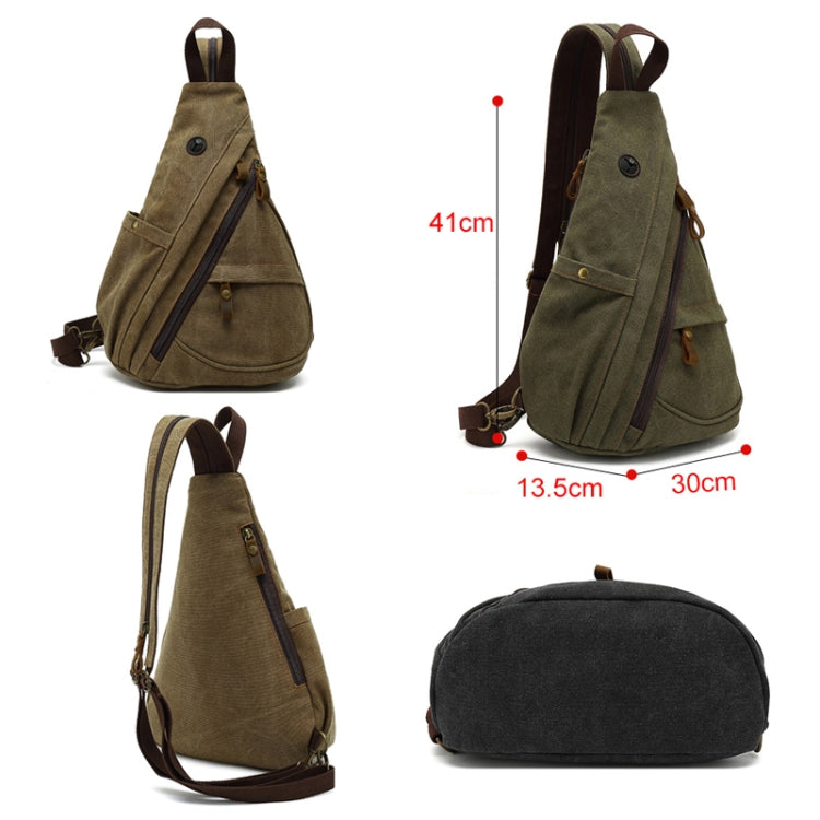 Large Capacity Casual Canvas Chest Bag Men Shoulder Messenger Bag