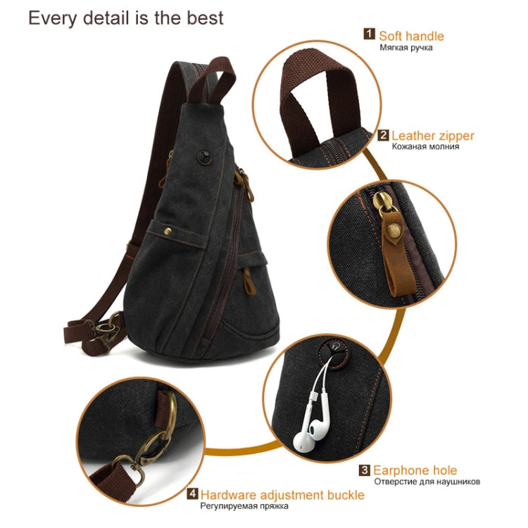 Large Capacity Casual Canvas Chest Bag Men Shoulder Messenger Bag
