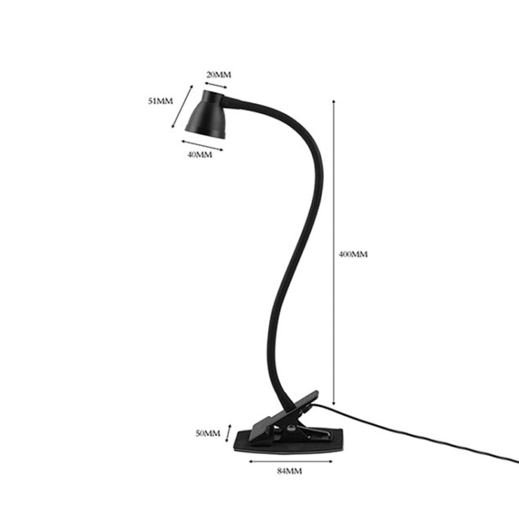 668A001 USB 360 Degree Bend Hose Desk Lamp, Spec: Black Stepless Dimming