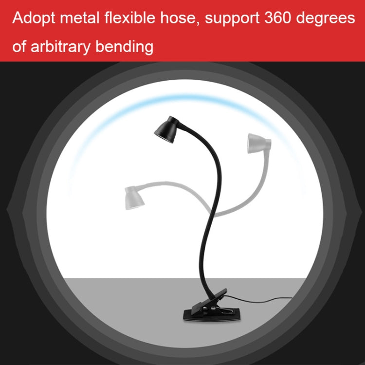 668A001 USB 360 Degree Bend Hose Desk Lamp, Spec: White Two-speed Dimming