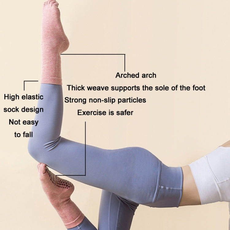 Lengthened Sweat-absorbing Non-slip Yoga Five-finger Socks, Color: