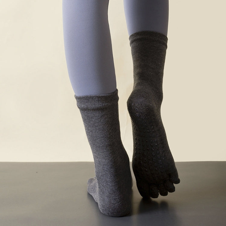 Lengthened Sweat-absorbing Non-slip Yoga Five-finger Socks, Color: