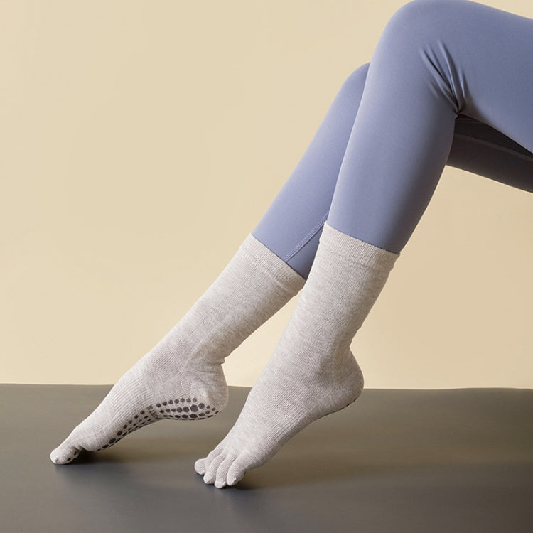 Lengthened Sweat-absorbing Non-slip Yoga Five-finger Socks, Color: