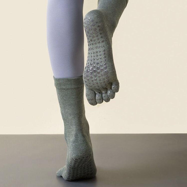Lengthened Sweat-absorbing Non-slip Yoga Five-finger Socks, Color: