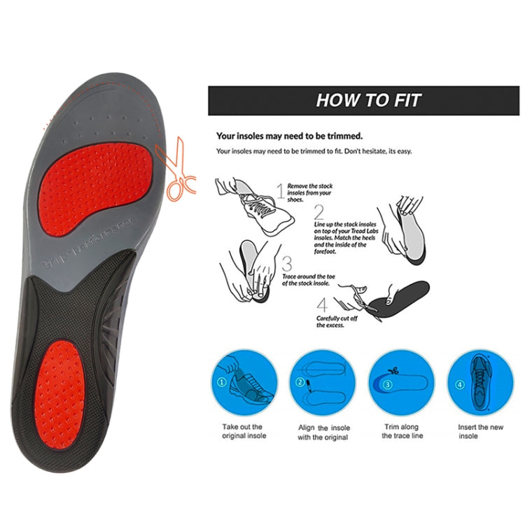 2 Pairs Silicone Shock-absorbing Breathable Sweat-absorbing TPE Insoles, Size: For