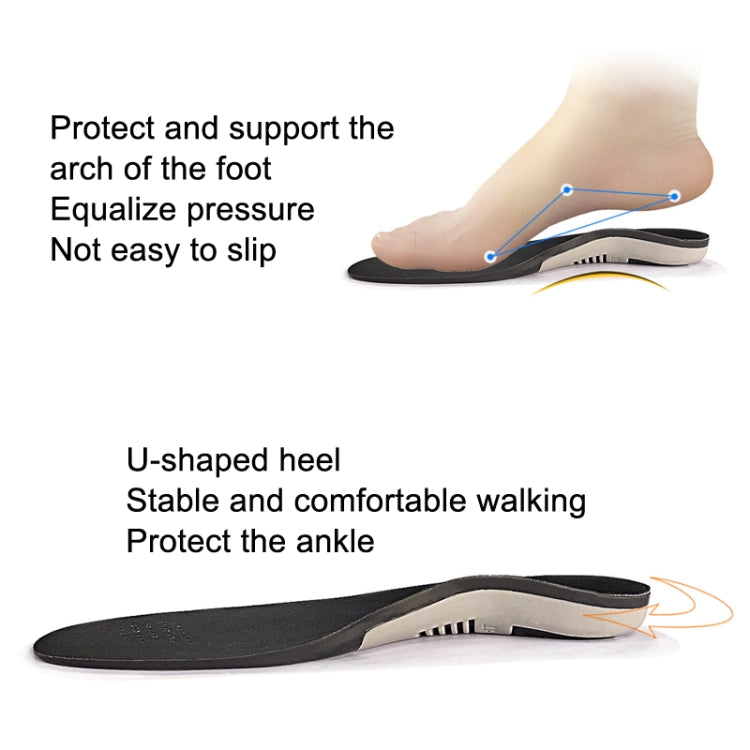 2 Pairs Sports And Casual Insoles TPE Shock Absorption Massage Arch Support Insoles, Size: L