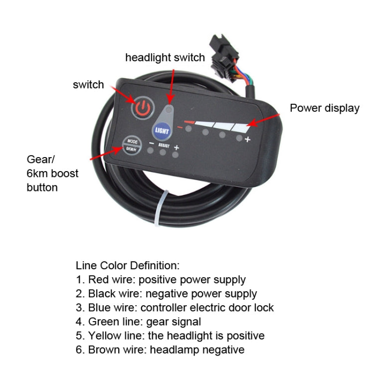 S810H Electric Bicycle Scooter Instrument Display Controller Set, Specification: 24V