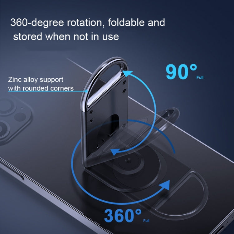 Foldable Lift Mobile Phone Tablet Desktop Bracket Ring Buckle Metal Bracket(Black)