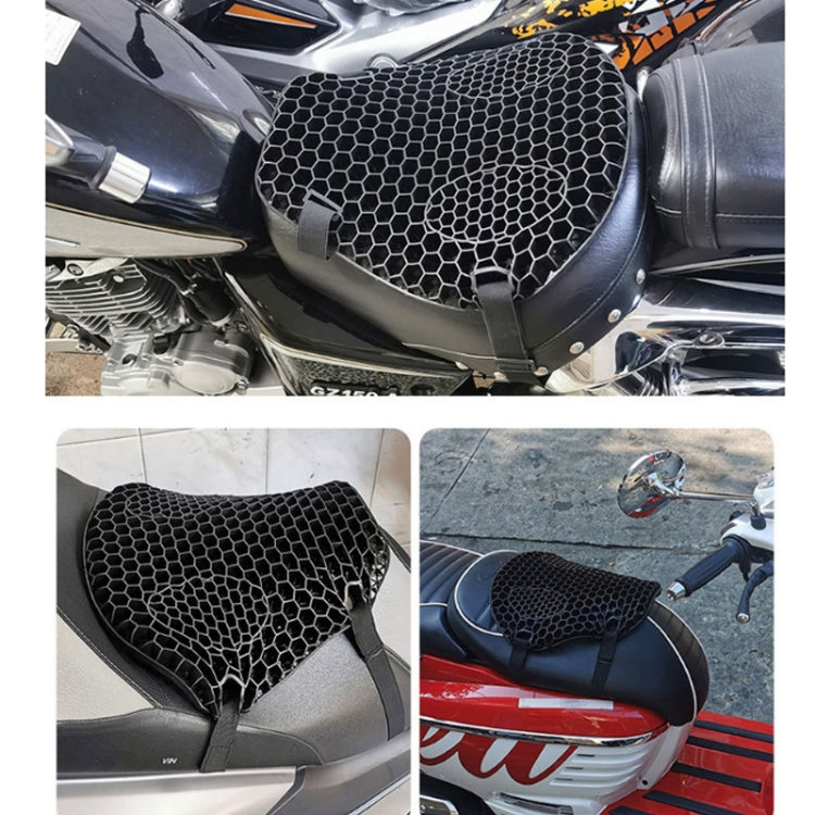 Shock-Absorbing Breathable Honeycomb Motorcycle Seat Cushion, Specification: PE Bag Package