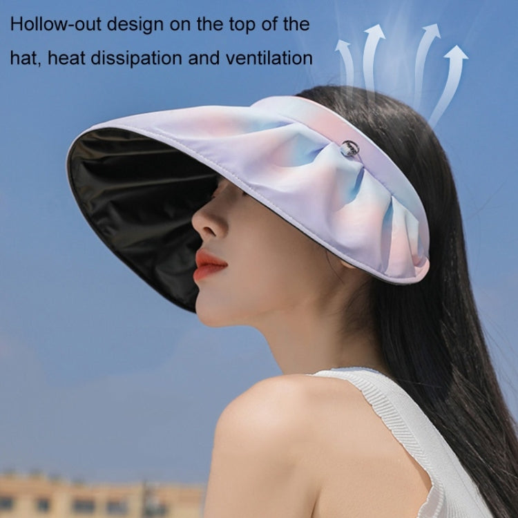 2 PCS Vinyl Shell Rainbow Gradient Sunshade Hat, Size: One Size