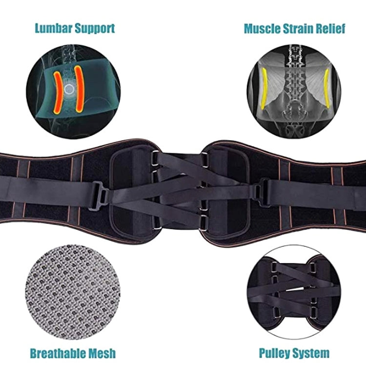 NY-60 Adjustable Lumbar Support Belt Body Sculpting Waist, Size: M(Black)