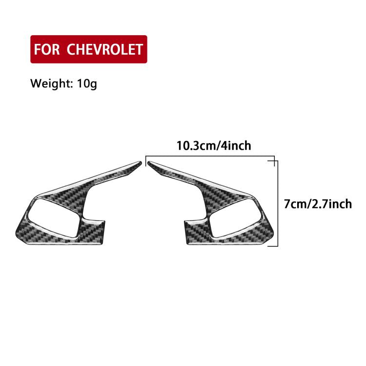 For Chevrolet Corvette C8 2pcs /Set Steering Wheel Button Frame Sticker - Black