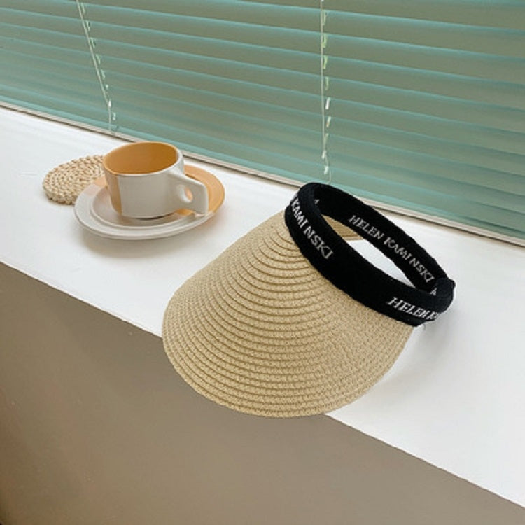 Straw Empty Top Peaked Cap For Ladies, Size: M (56-58cm)