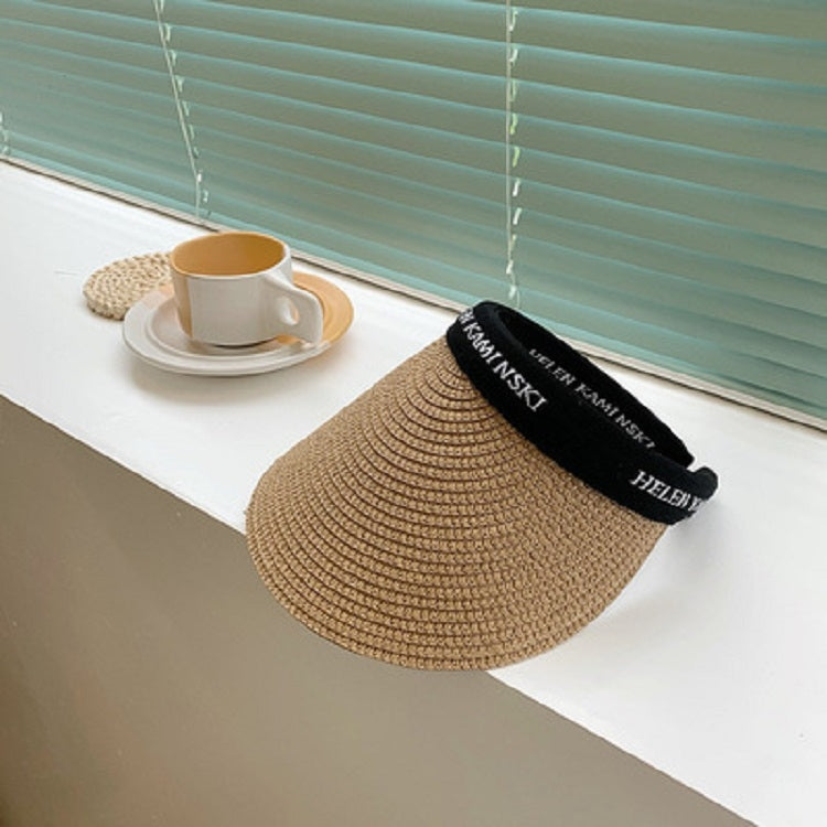 Straw Empty Top Peaked Cap For Ladies, Size: M (56-58cm)