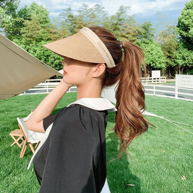 Straw Empty Top Peaked Cap For Ladies, Size: M (56-58cm)