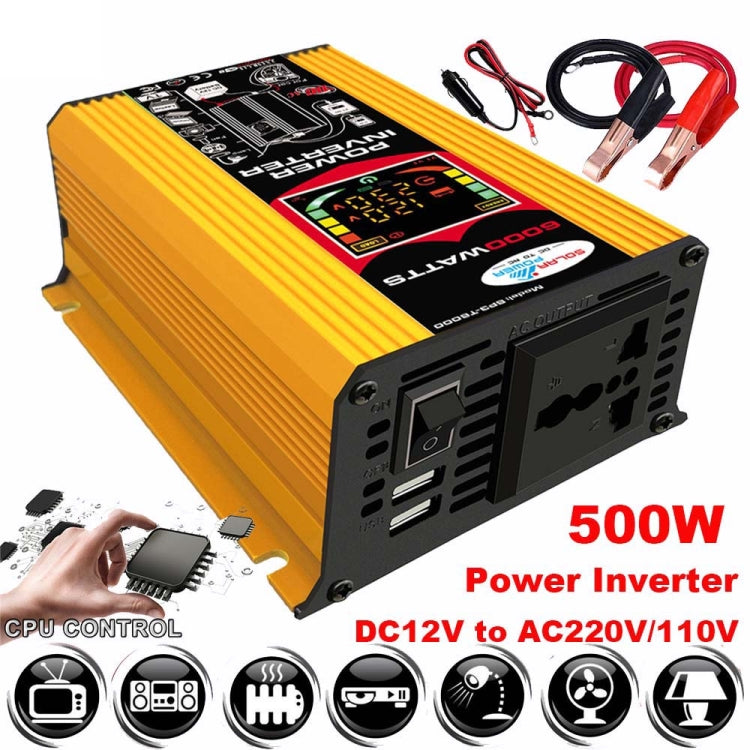 Tang 3 Generations Home Solar Generator Inverter+30A Controller+18W 12V Solar Panel, Specification: Black 12V To 110V