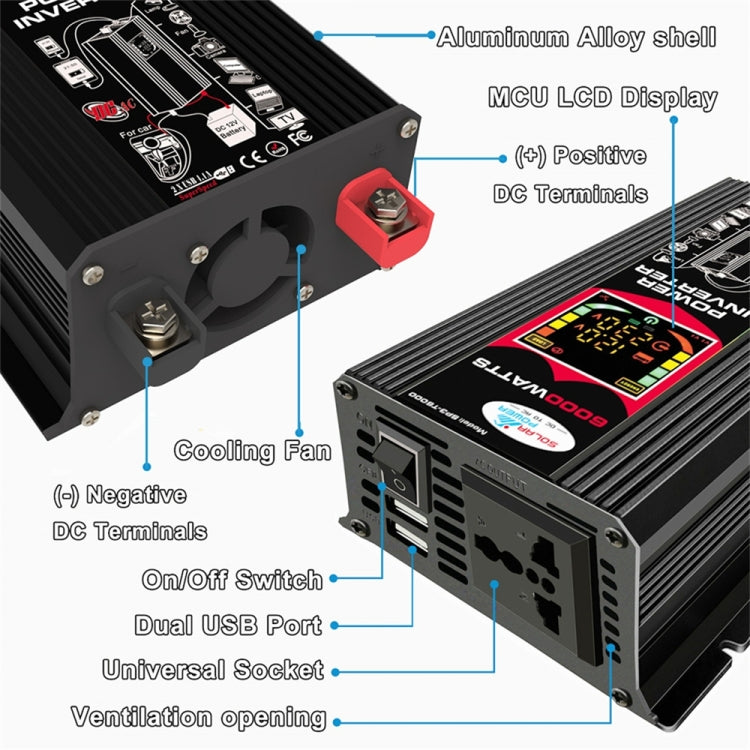 Tang 3 Generations Home Solar Generator Inverter+30A Controller+18W 12V Solar Panel, Specification: Yellow 12V To 220V
