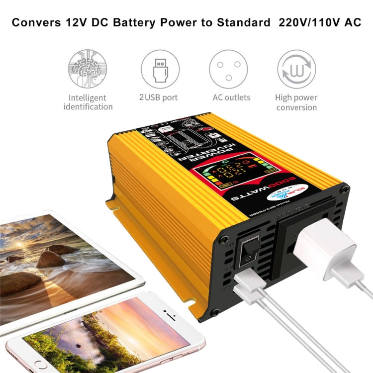 Tang 3 Generations Home Solar Generator Inverter+30A Controller+18W 12V Solar Panel, Specification: Yellow 12V To 220V