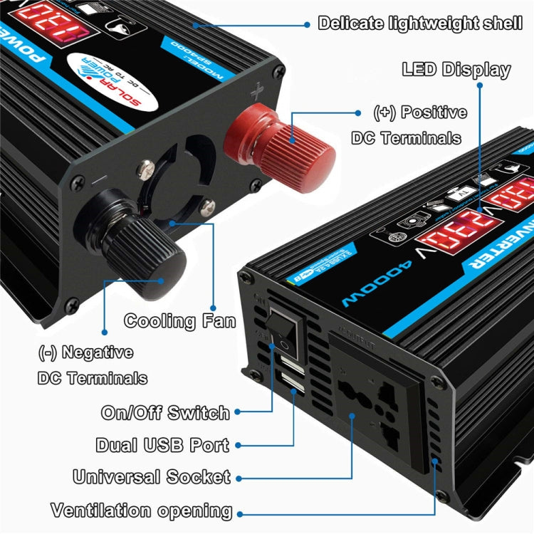 Solar Power System Inverter 30A Controller+18W 12V Solar Panel, Specification: Black 12V To 220V