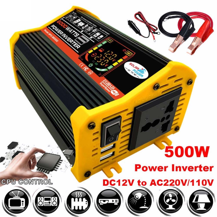 Saga 3 Generations Home Solar Generator Inverter+30A Controller+18W 12V Solar Panel, Specification: Yellow 12V To 110V