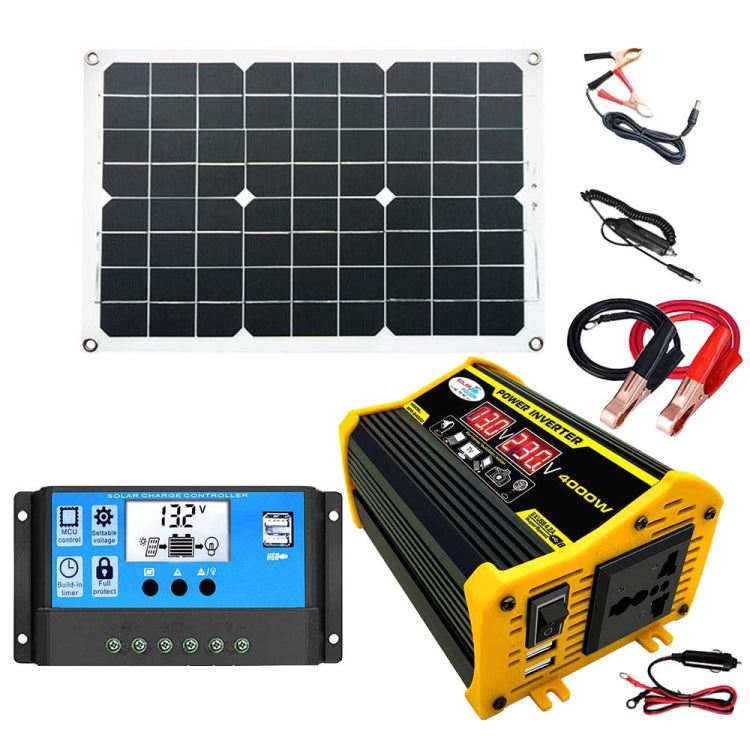 Saga Generation 2 Home Solar Generator Inverter+30A Controller+18W 12V Solar Panel, Specification: Black 12V To 220V