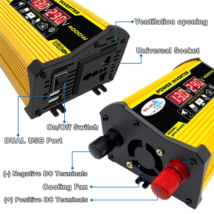 Saga Generation 2 Home Solar Generator Inverter+30A Controller+18W 12V Solar Panel, Specification: Yellow 12V To 220V