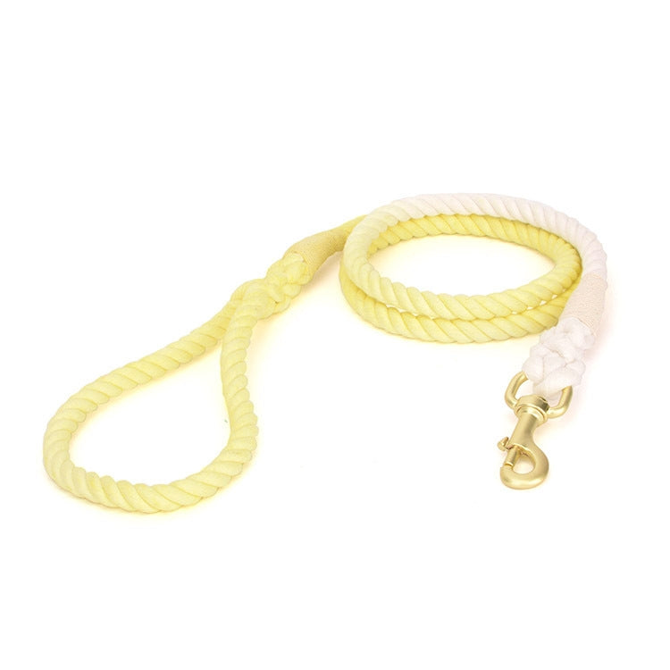 Gradient Dyed Woven Cotton Rope Pet Collar Neck Sleeve Leash
