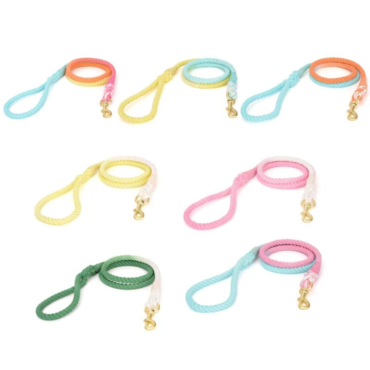 Gradient Dyed Woven Cotton Rope Pet Collar Neck Sleeve Leash