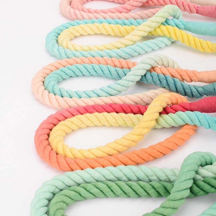 Gradient Dyed Woven Cotton Rope Pet Collar Neck Sleeve Leash