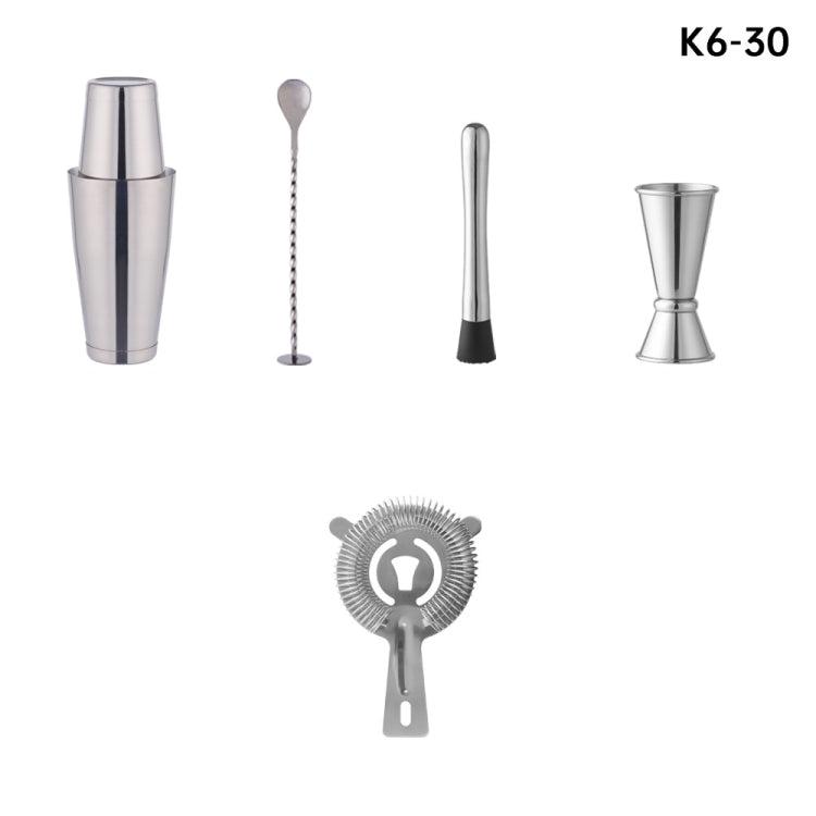 6 In 1 800/600ml Wooden Rack Bartending Tool Set(K6-30)