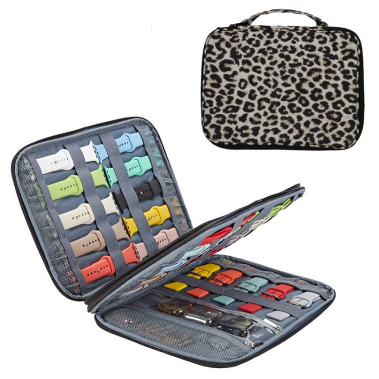 Long Strap Storage Bag With Handheld For Apple Watch, Color: Double Layer (Yellow Leopard)