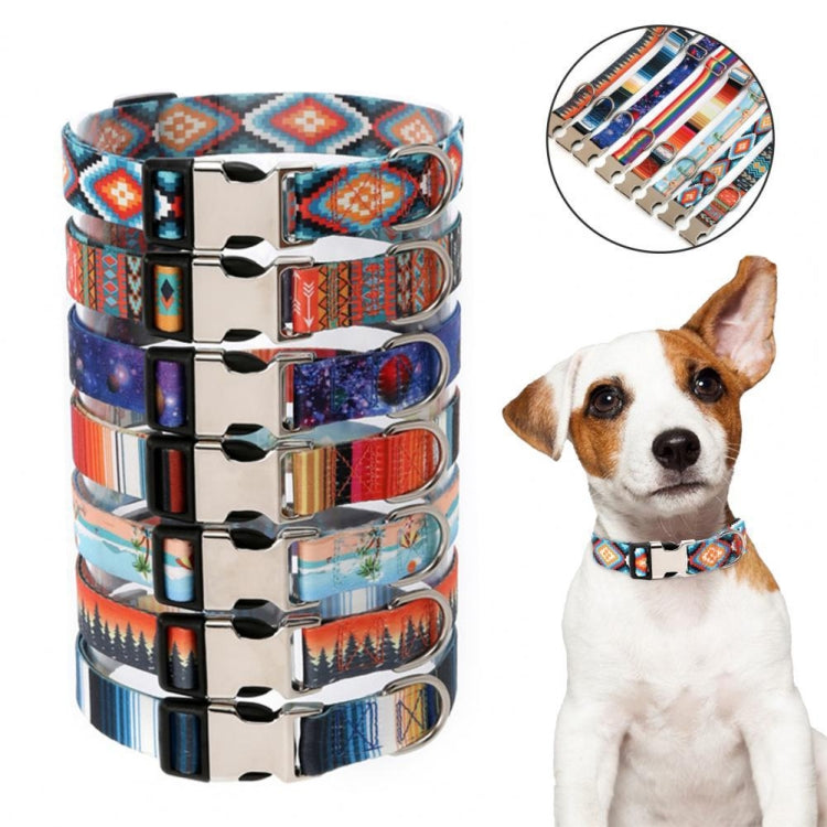 2 PCS Pet Ethnic Style Polyester Cotton Print Pattern Collar, Size:
