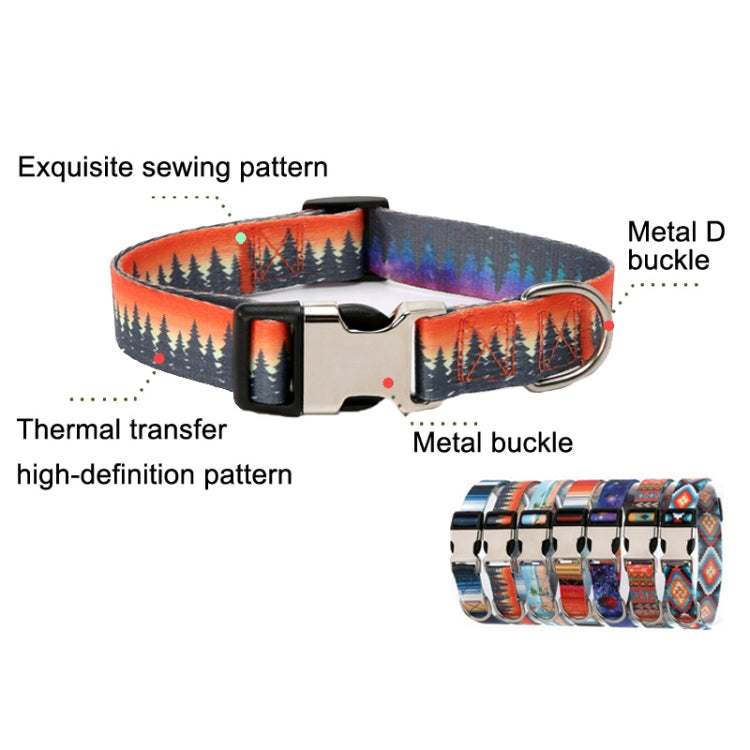 2 PCS Pet Ethnic Style Polyester Cotton Print Pattern Collar, Size: