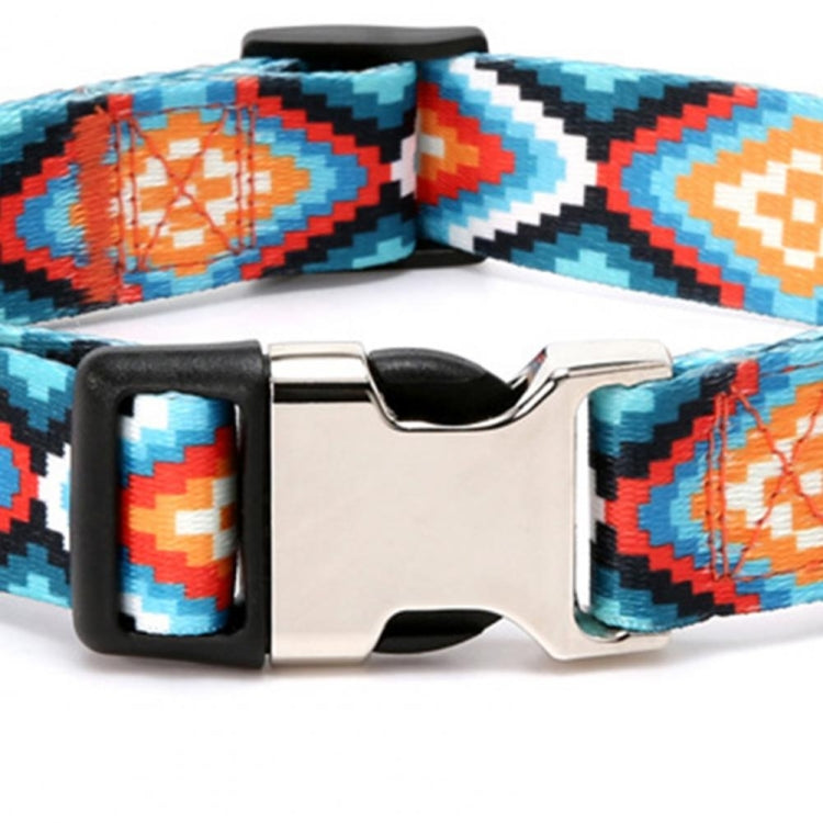 2 PCS Pet Ethnic Style Polyester Cotton Print Pattern Collar, Size: