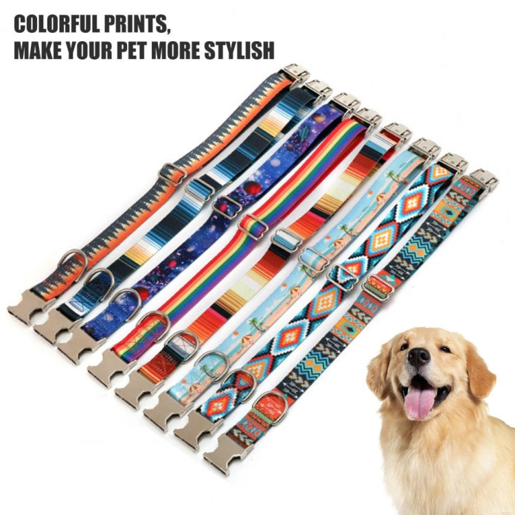 2 PCS Pet Ethnic Style Polyester Cotton Print Pattern Collar, Size: