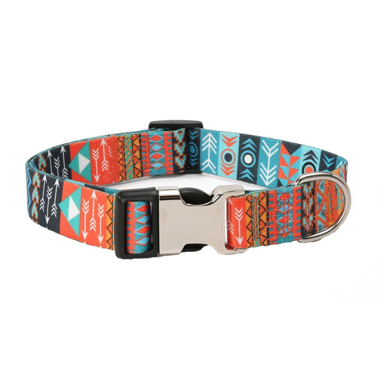 2 PCS Pet Ethnic Style Polyester Cotton Print Pattern Collar, Size: