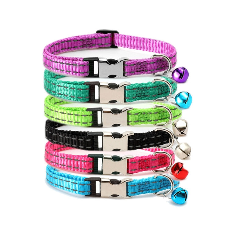 2 PCS Night Reflective Nylon Cat Collar With Bell, Size: XS 1.0x19-30cm