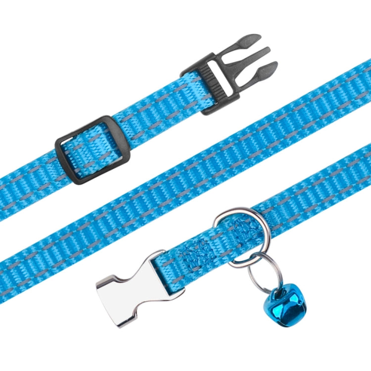 2 PCS Night Reflective Nylon Cat Collar With Bell, Size: XS 1.0x19-30cm