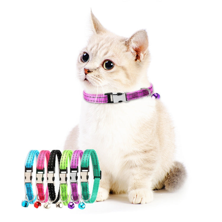 2 PCS Night Reflective Nylon Cat Collar With Bell, Size: XS 1.0x19-30cm