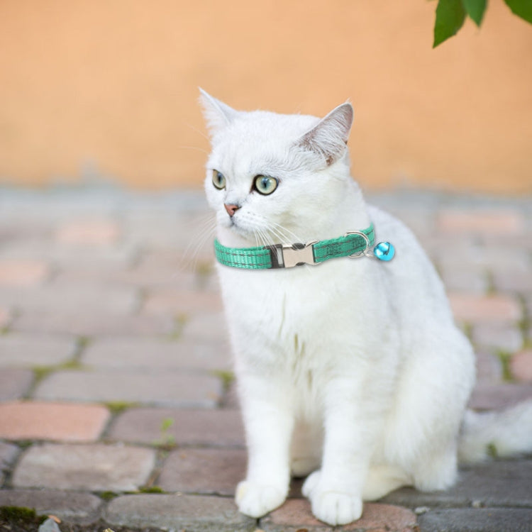 2 PCS Night Reflective Nylon Cat Collar With Bell, Size: XS 1.0x19-30cm
