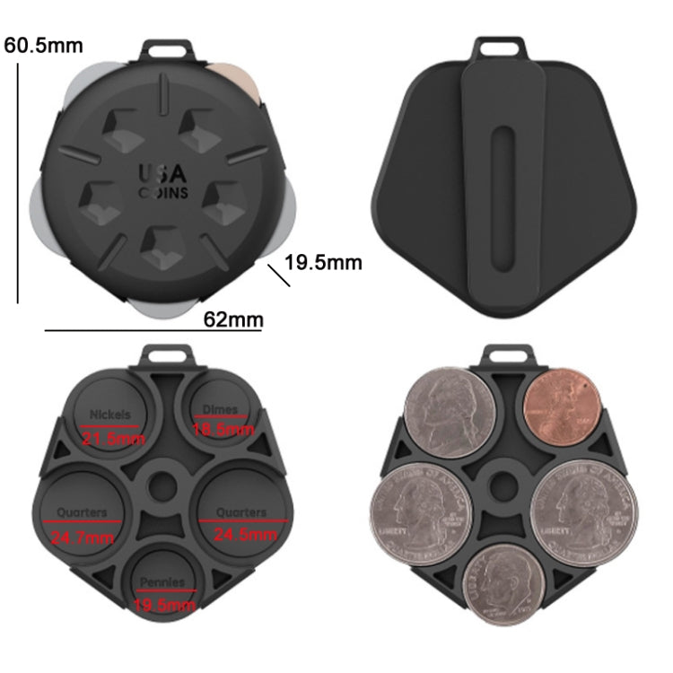 Outdoor Portable Coin Sorting Storage Box(Black)