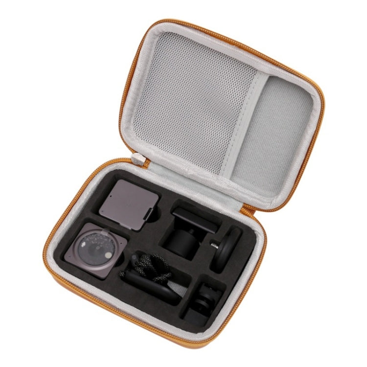 Hard Shell Action Camera Portable Handheld Storage Bag for DJI Osmo Action2(PU Yellow)