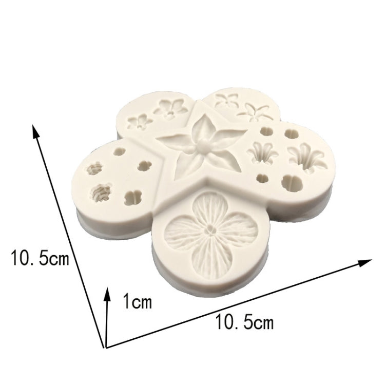 5 PCS Flower and Leaf Combination Silicone Mold Fondant DIY Modeling Tool